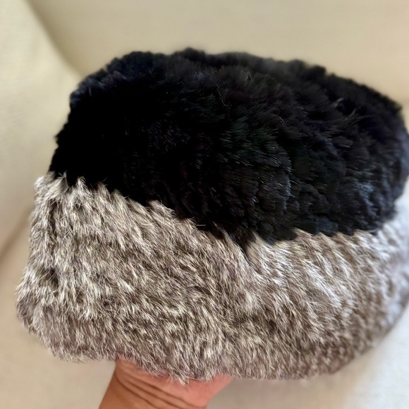 Surell Black and Purple Quilted Fur Hat - Picture 2 of 6